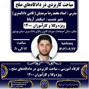 کارگاه آموزشی مباحث کاربردی در دادگاه های صلح